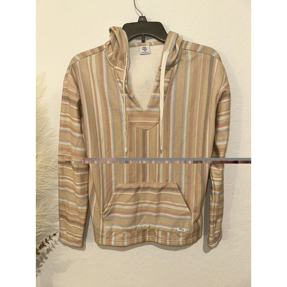 New Hurley Striped Baja Hoodie size smallTan/Blu orange womans